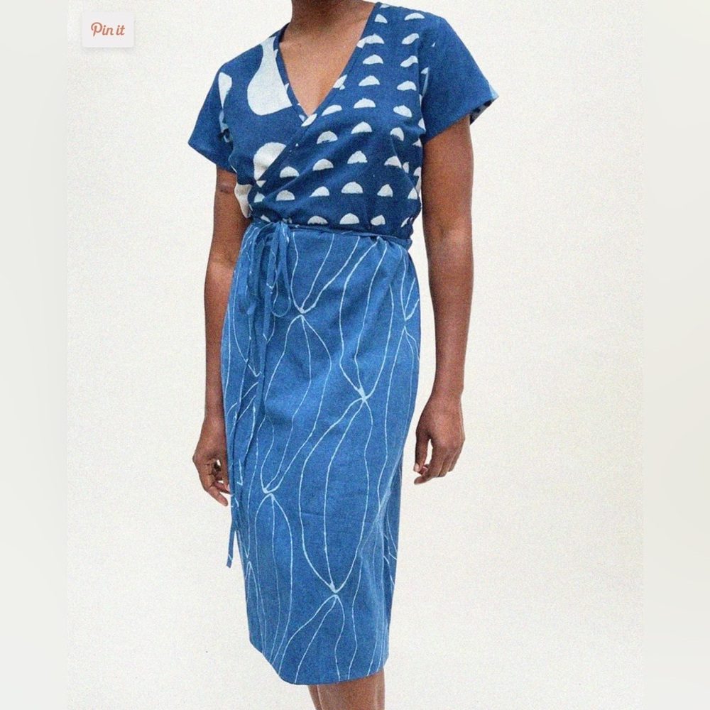 Po-Em Ode Dress in Indigo Combo